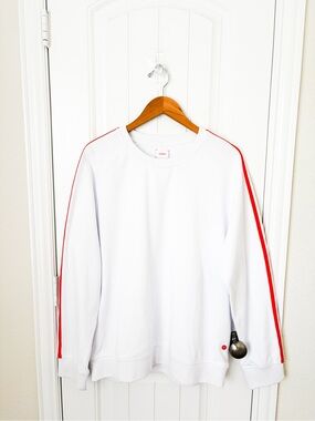 SWIMS Men’s Sweatshirt White Orange Stripes Size Large